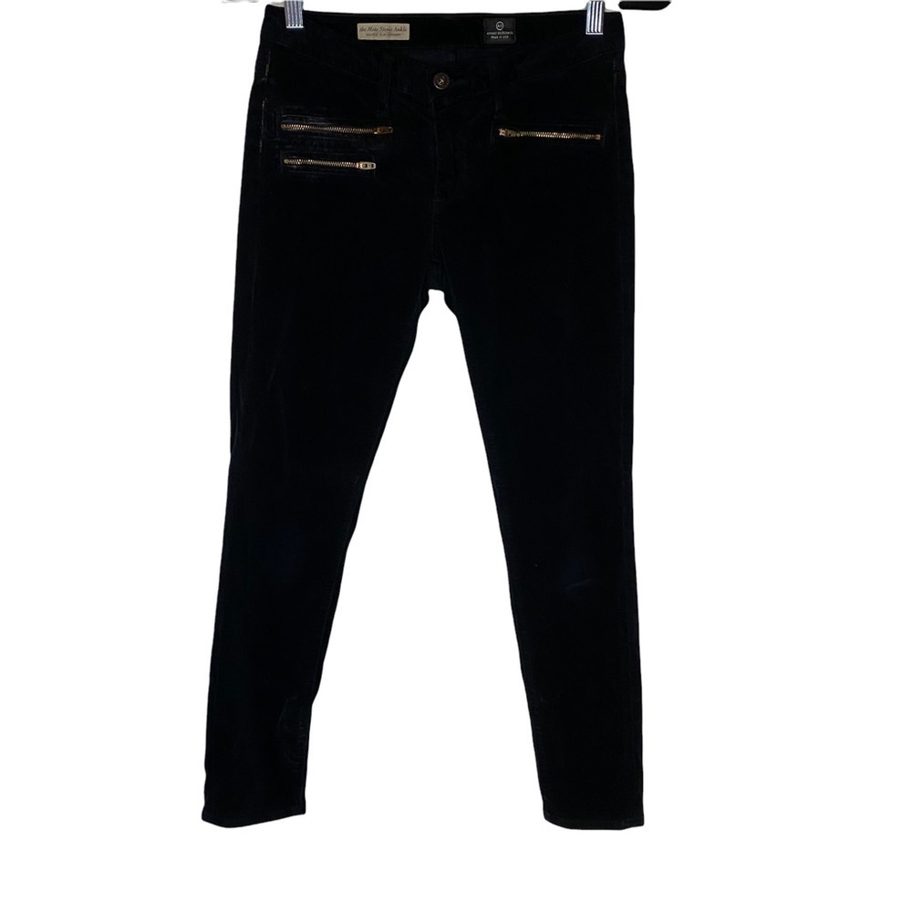 AG Adriano Goldschmied The Moto‎ Stevie Ankle Slim Pants Corduroy Black 26